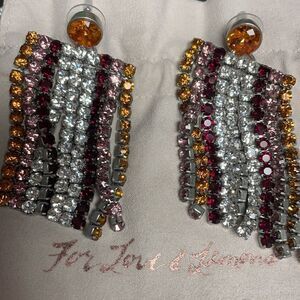 For Love and Lemons Bianca Crystal Earrings NWT